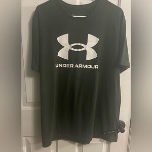 Under Armour Men's Dark Green Tee with White Logo